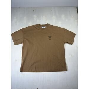 Ami Alexandrew Mattiussi Men’s Tshirt Caramel Color Small Heart Logo